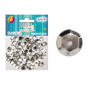 Cekiny 8mm Srebrne Łamane Aliga 10g