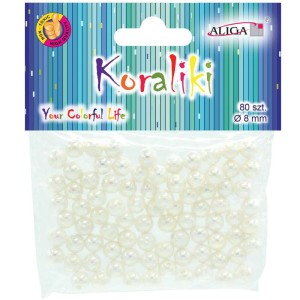 Koraliki Aliga 8mm Perłowe Opalizujące a'80