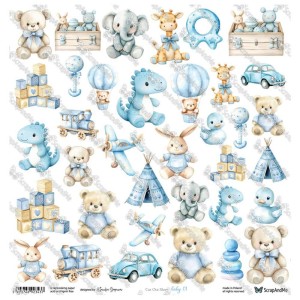 Papier 12x12" ScrapAndMe Baby 01 Wycinanka