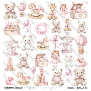Papier 12x12" ScrapAndMe Baby 02 Wycinanka