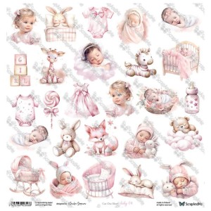 Papier 12x12" ScrapAndMe Oh,Baby 04 Wycinanka