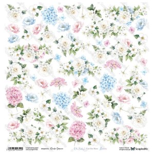 Papier 12x12" ScrapAndMe Oh,Baby Flowers Wycinanka