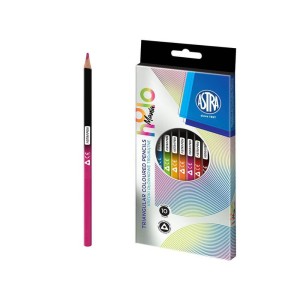 Kredki Ołówkowe Astra 10 kol. Trójboczne Holo