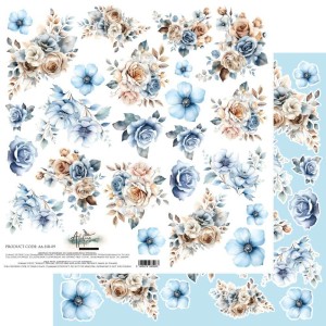 Papier 12x12" Alchemy In Shades of Blue Wycinanka