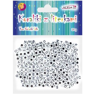 Koraliki Aliga Literki Białe 25g