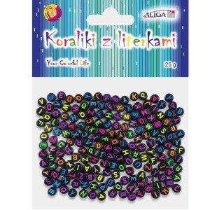Koraliki Aliga Literki Czarne 25g