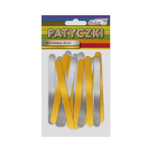 Patyczki Drewniane Złoto Srebro Aliga 40 szt.