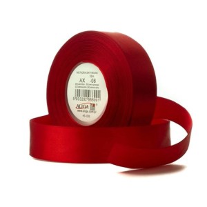 Wstążka Satynowa 12mmx32m Czerwona Aliga 