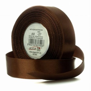 Wstążka Satynowa 25mmx32m Brązowa Aliga 