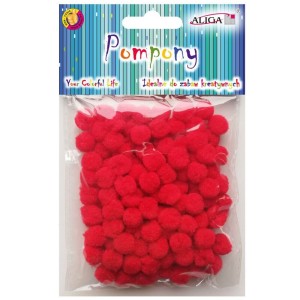 Pomponiki Czerwone 1cm 120szt. Aliga