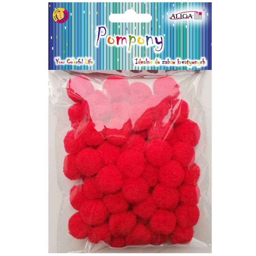 POM-403 Pomponiki Czerwone 2cm 60szt. Aliga.jpg
