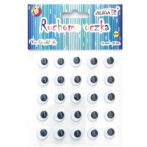 Naklejki Oczy Czarne 12mm Aliga a'25