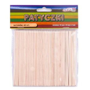 Patyczki Drewniane Natural Aliga a'60 114x10x2mm
