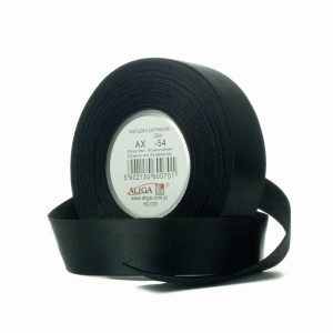 Wstążka Satynowa 12mmx32m Czarna Aliga 