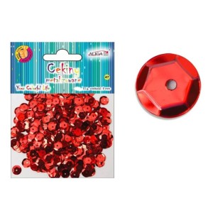 Cekiny 8mm Czerwone Łamane Aliga 10g