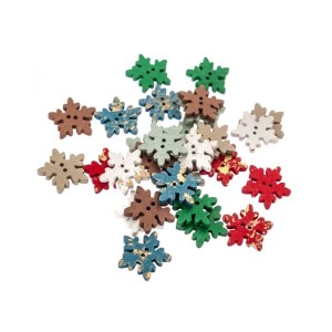 Guziki Drewniane Śnieżynki DP Craft a'28