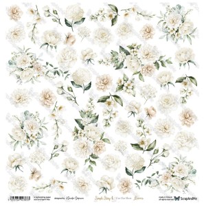 Papier 12x12" ScrapAndMe Simple Store4 Flowers Wycinanka