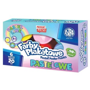 Farby Plakatowe Pastel 6 kol. Astra 20ml