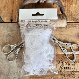 Wstążki Old Fashion Ribbon Mgiełka White 3szt.