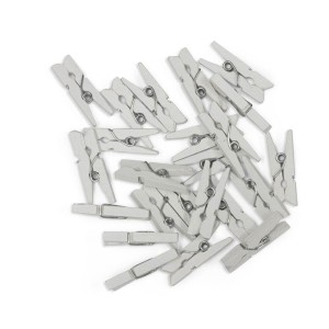 Klamerki Drewniane Białe 25mm Argo