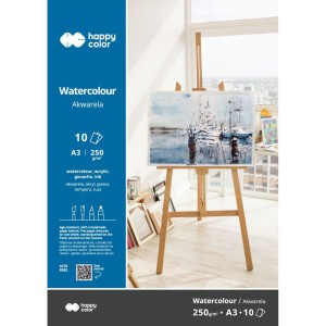 Blok Akwarela A3/10 Happy Color Biały 250g/m2