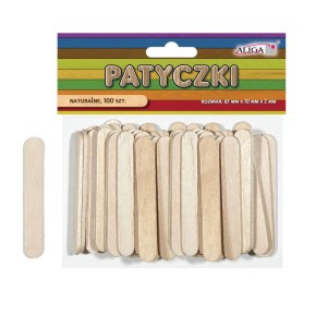 Patyczki Drewniane Natural Małe Aliga 65x10x2mm a'100