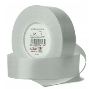 Wstążka Satynowa 12mmx32m Biała Aliga 
