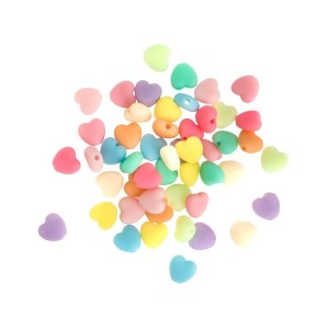 Koraliki DP Craft Akrylowe Serca Pastelowe a'50