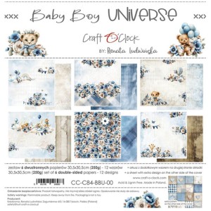 Zestaw Papierów 12x12" Craft O'Clock Baby Boy Universe