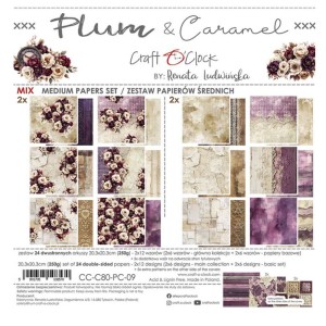 Zestaw Papierów Mix 8x8" Craft O'Clock Plum&Carmel