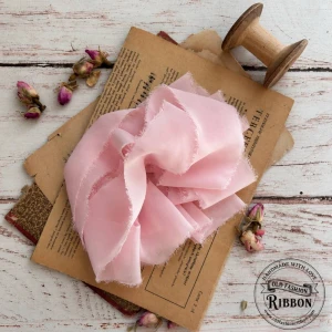 Wstążka Old Fashion Ribbon Szyfon Pink