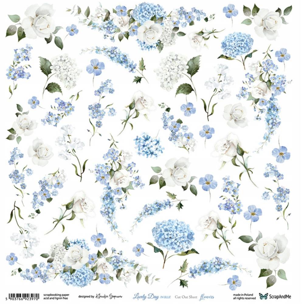 Papier wycinanka Lovely day in Blue Kwiaty.jpg