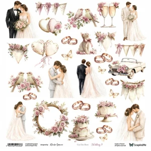 Papier 12x12" ScrapAndMe Wedding 9 Wycinanka