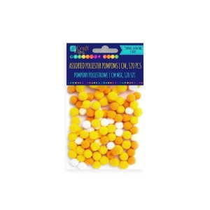 Pomponiki Mix Żółte DP Craft 120szt.