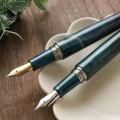 Pióro wieczne Wancher True Ebonite Marble Green różne stalówki.jpg