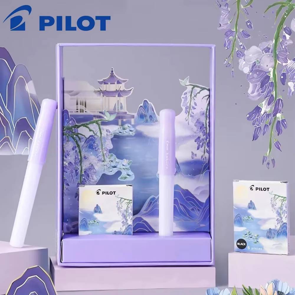 Zestaw Pióro Wieczne Pilot Kakuno Purple F+Naboje.jpg