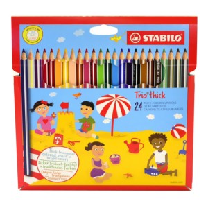 Kredki Ołówkowe Stabilo 24 kol. Trio Trójboczne Grube 
